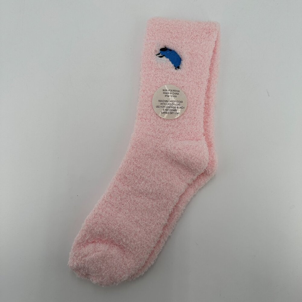 Soft Surroundings Sleepy Sheepy Socks Light Pink OS Fuzzy Comfy Socks Lounge NEW